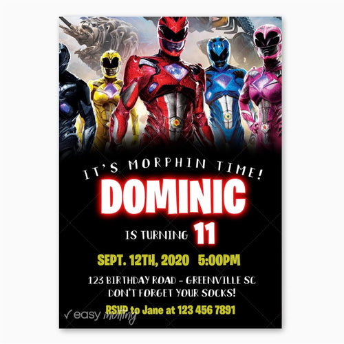 Power Rangers Birthday Invitation - Print Me Pretty