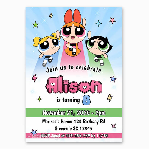 The Powerpuff Girls Birthday Invitation - Print Me Pretty