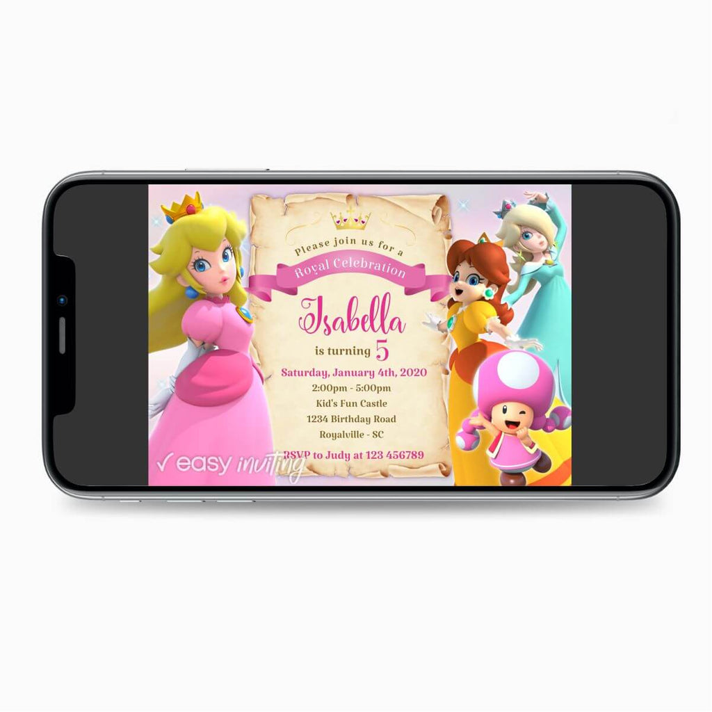 Princess Peach Birthday Invitation - Print Me Pretty