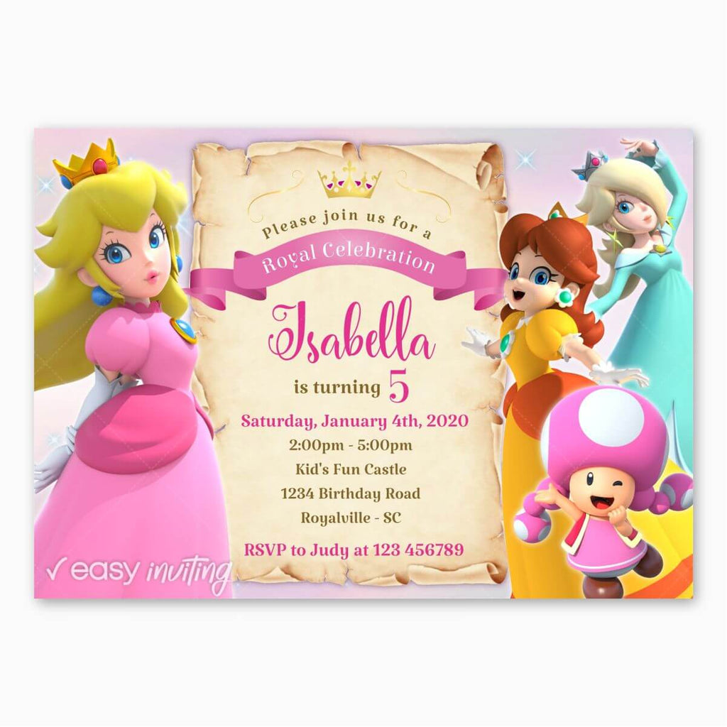 Princess Peach Birthday Invitation - Print Me Pretty
