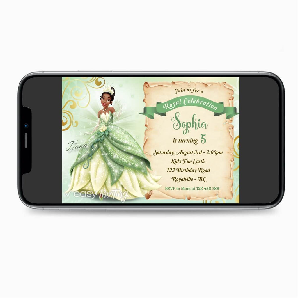 Princess Tiana Birthday Invitation - Print Me Pretty