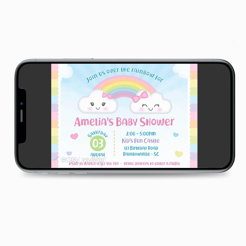 Rainbow Baby Shower Invitation - Print Me Pretty