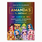 Rainbow High Birthday Invitation