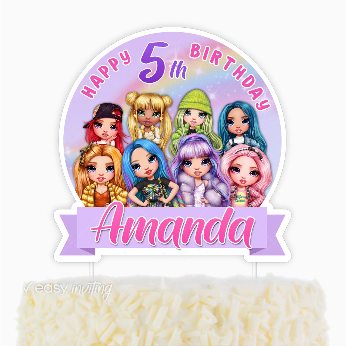 Rainbow High Printable Cake Topper – Easy Inviting rainbow-high-printable-cake-topper-easy-inviting