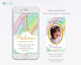Rainbow Video Invitation for Birthday Evite