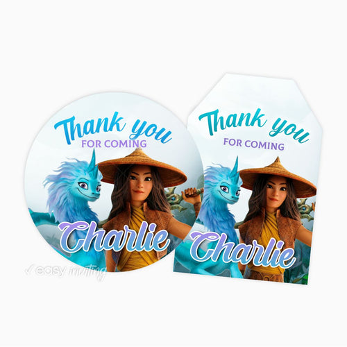 Raya and the Last Dragon Thank you Tag - Print Me Pretty