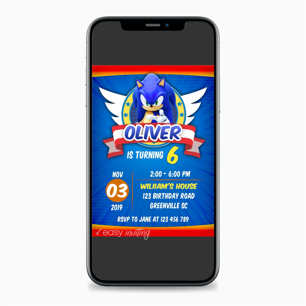 Sonic Birthday Invitation - Print Me Pretty