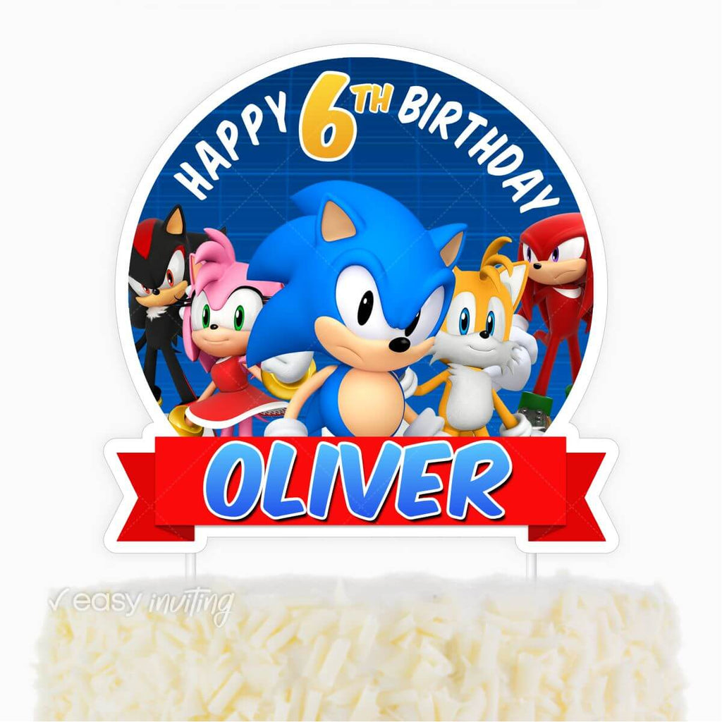 Sonic and Friends Cake Topper - Easy Inviting