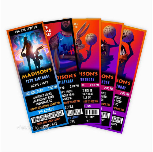 Space Jam: A New Legacy Ticket Invitation - Print Me Pretty