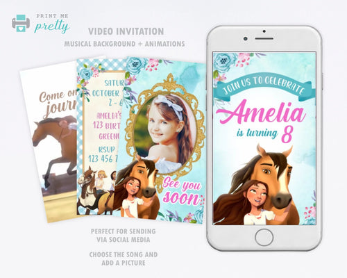 Spirit Riding Free Video Invitation - Print Me Pretty