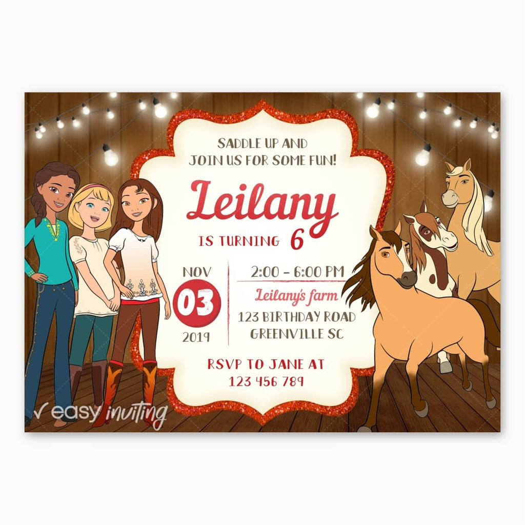 Spirit Riding Free Birthday Invitation - Print Me Pretty