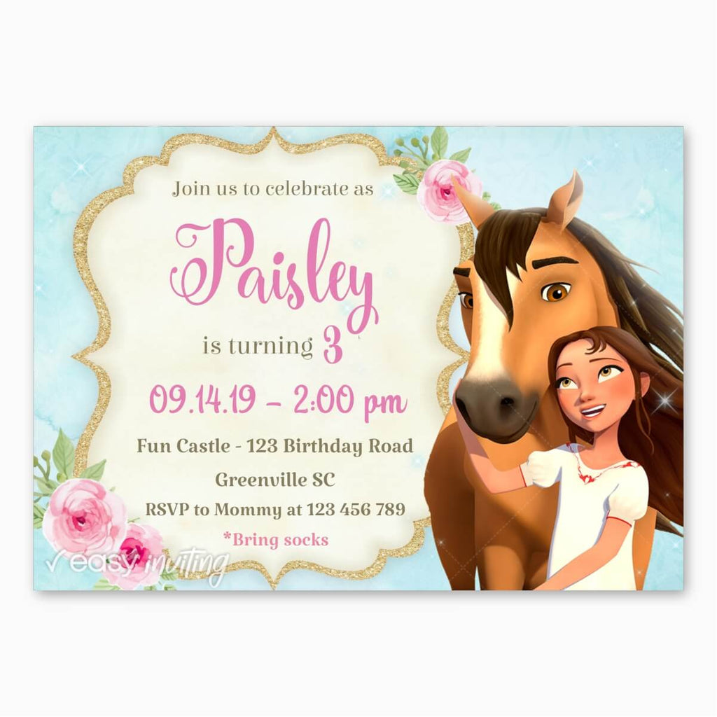 Spirit Riding Free Birthday Invitation - Print Me Pretty