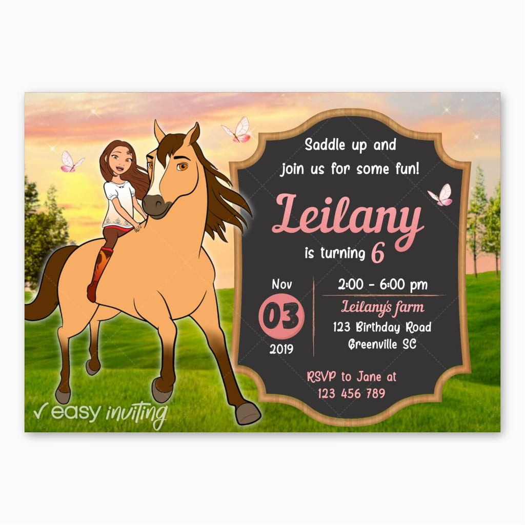 Spirit Riding Free Birthday Invitation - Print Me Pretty