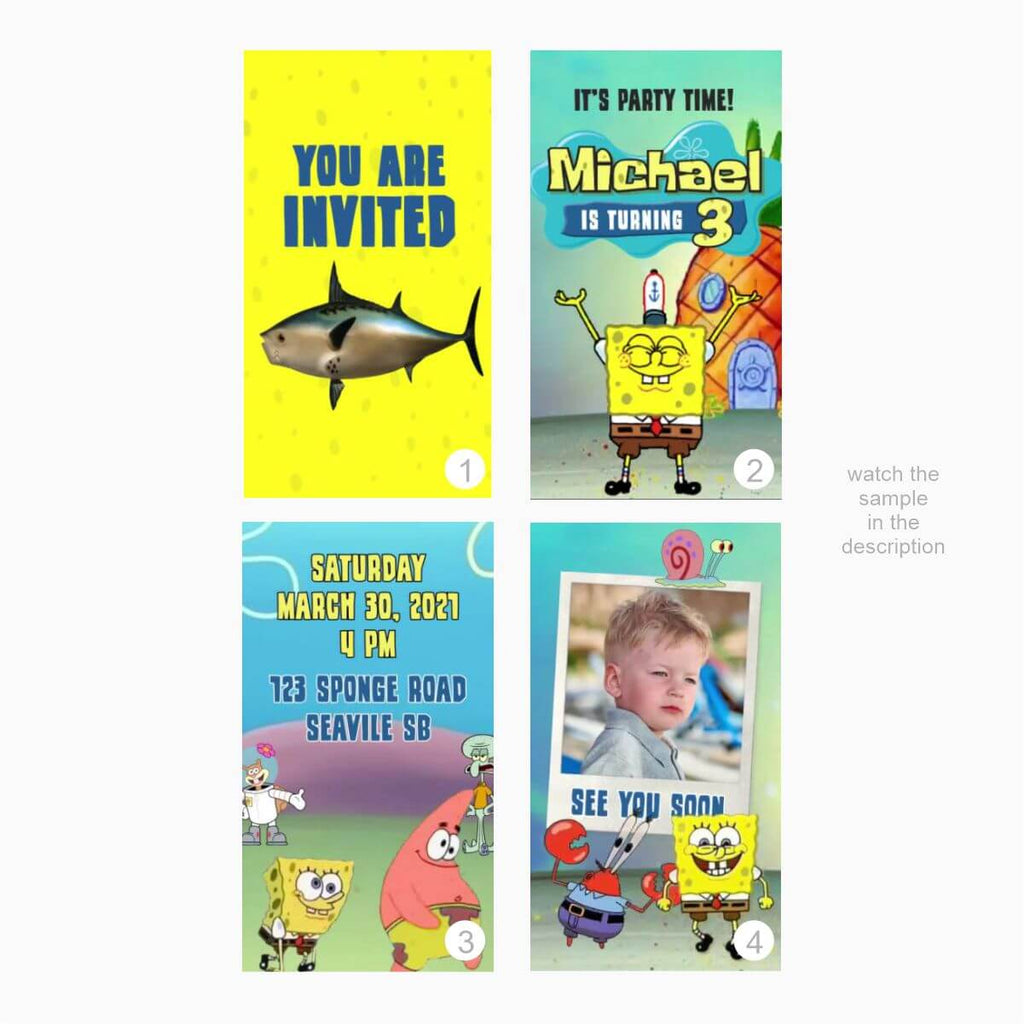 SpongeBob Video Invitation - Print Me Pretty