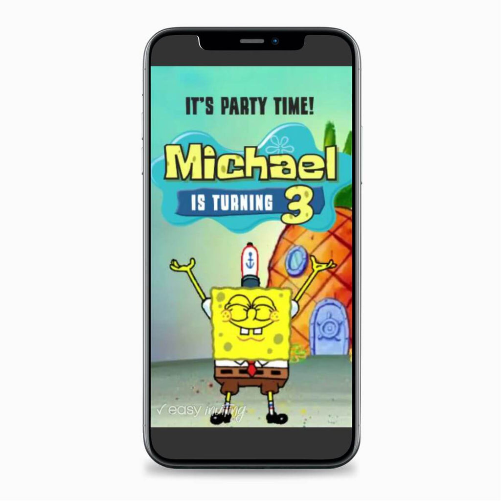 SpongeBob Video Invitation - Print Me Pretty