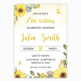 Sunflower Birthday Invitation