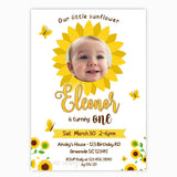 Sunflower Birthday Invitation with Photo