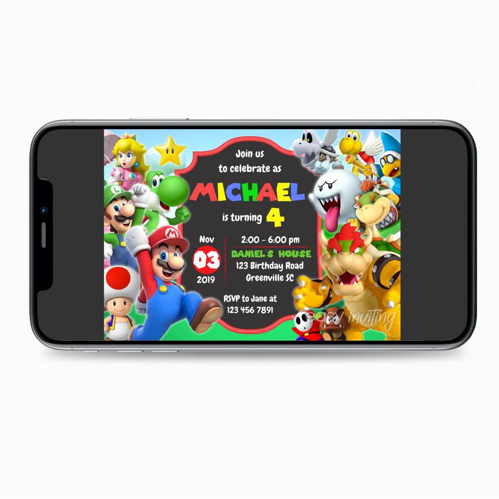 Super Mario Birthday Invitation - Print Me Pretty