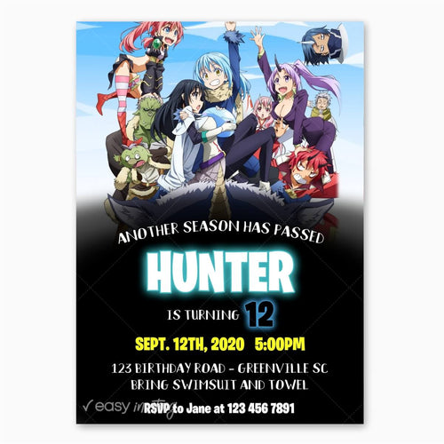 That Time I Got Reincarnated as a Slime Birthday Invitation - Print Me Pretty