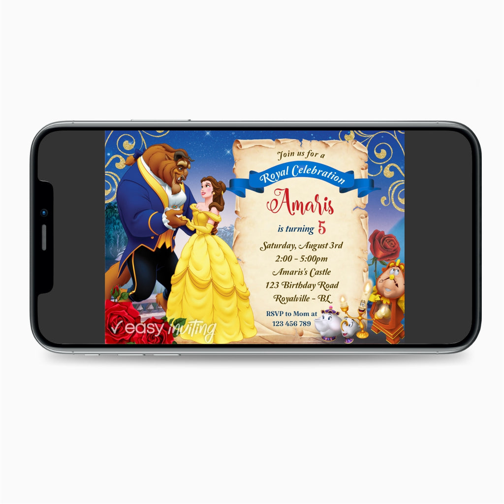 beauty-and-the-beast-birthday-invitation-easy-inviting for Beauty And The Beast Free Printable Invitations Beauty and the Beast Birthday Invitation – Easy Inviting for Beauty And The Beast Free Printable Invitations