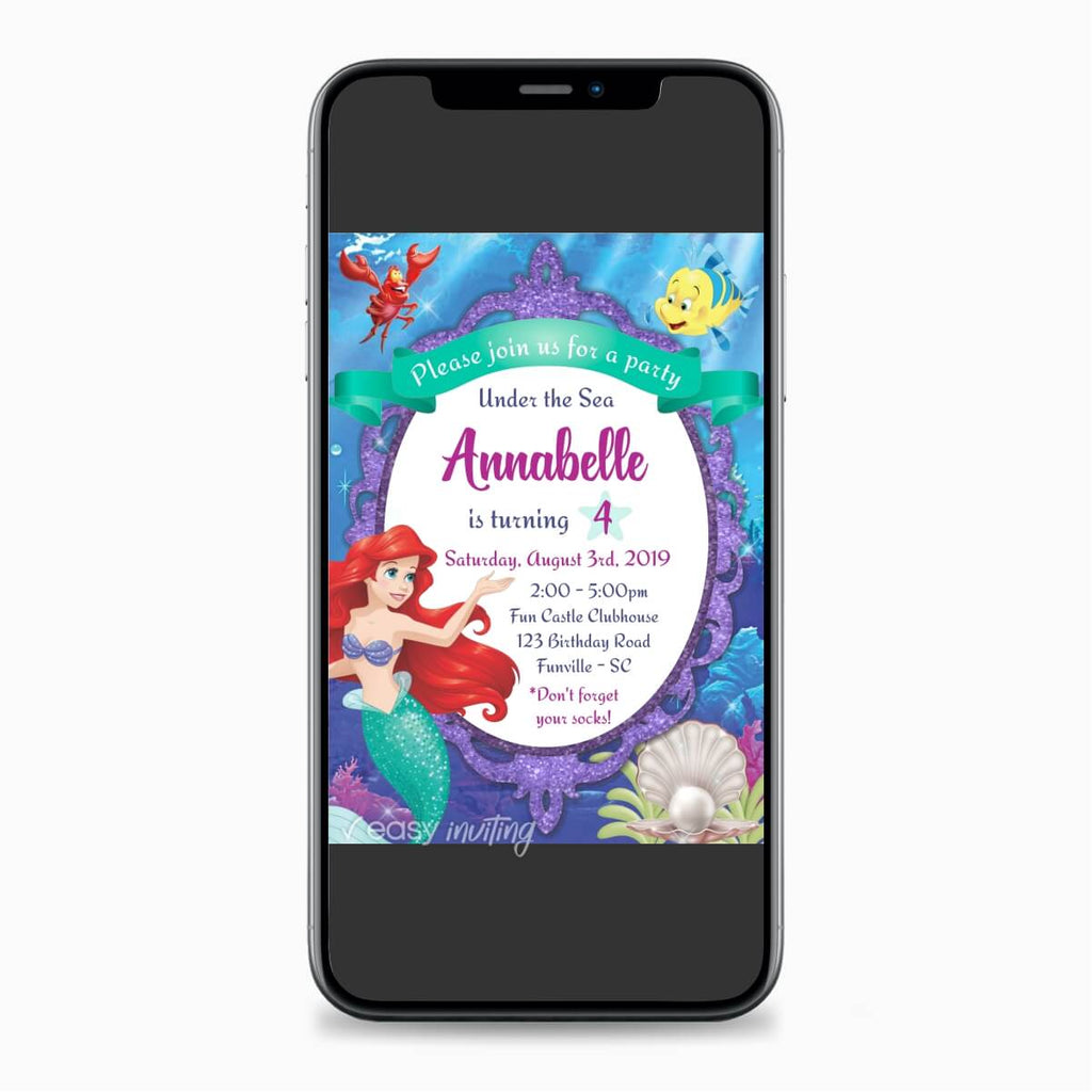 Little Mermaid Birthday Invitation - Print Me Pretty