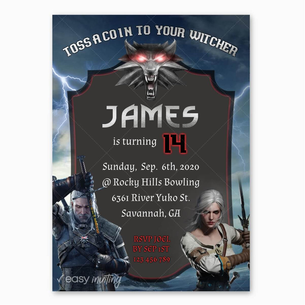 The Witcher Birthday Invitation - Print Me Pretty