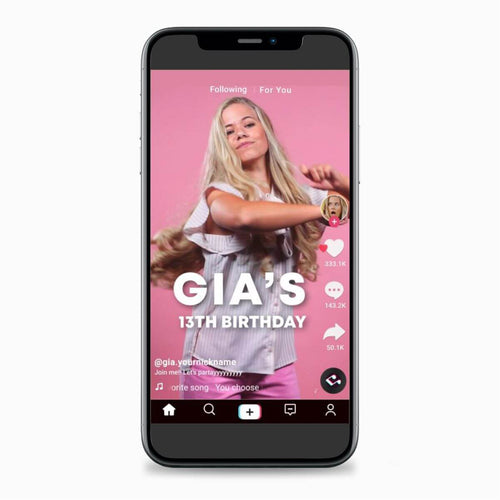 TikTok Video Invitation - Print Me Pretty