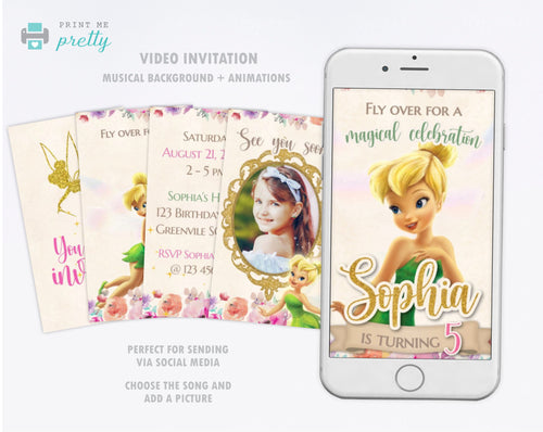 Tinkerbell Video Invitation - Print Me Pretty
