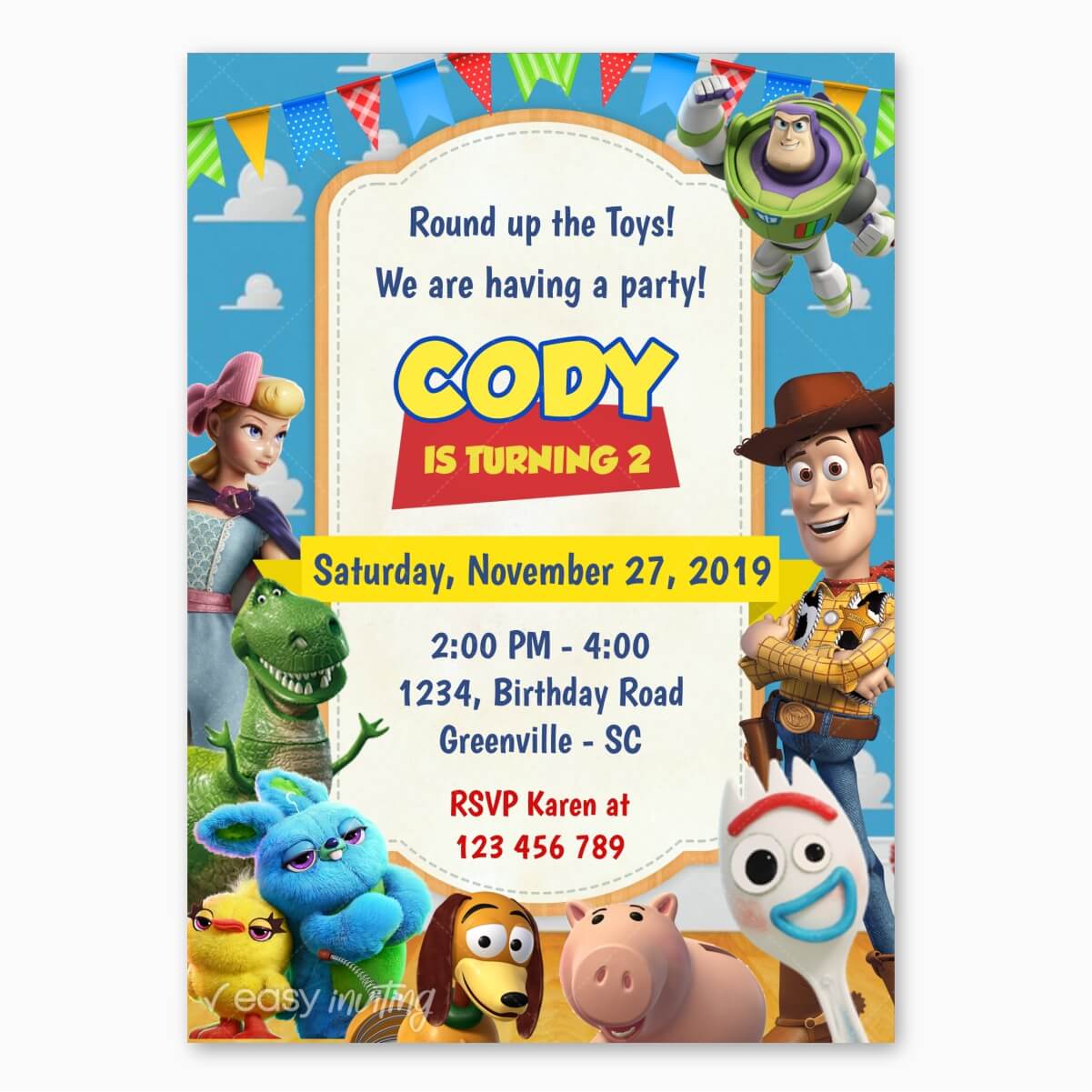 toy-story-4-birthday-invitation-easy-inviting for Birthday Party Toy Story Free Printables Toy Story 4 Birthday Invitation – Easy Inviting for Birthday Party Toy Story Free Printables