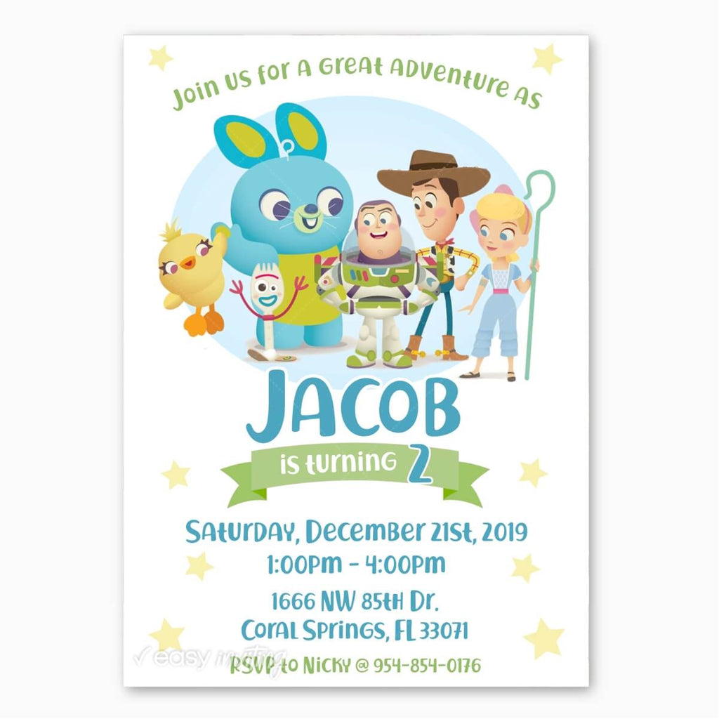 Toy Story 4 Cute Invitation - Print Me Pretty