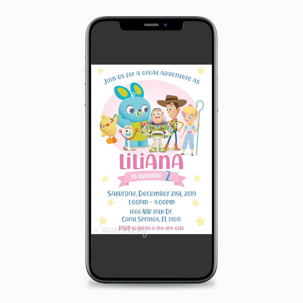 Toy Story 4 Cute Invitation - Print Me Pretty