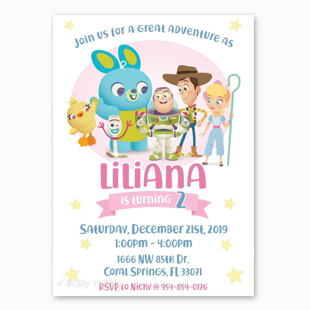 Toy Story 4 Cute Invitation - Print Me Pretty