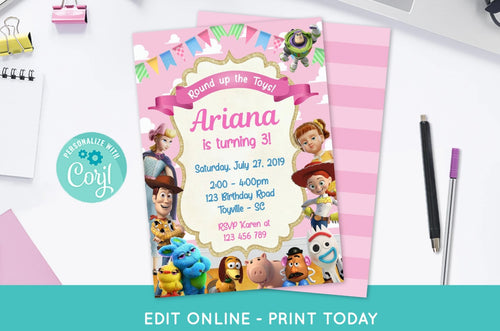 Toy Story 4 Girl Invitation - Print Me Pretty