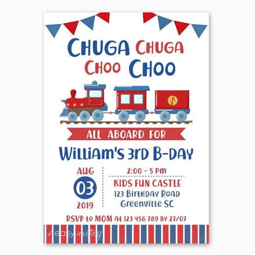 Train Birthday Invitation - Print Me Pretty