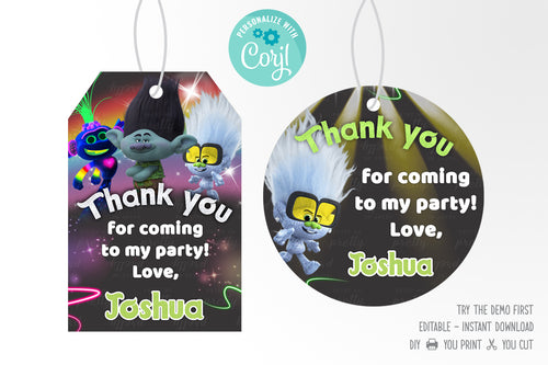 Trolls 2 Party Favors Tag Printable Boys - Print Me Pretty