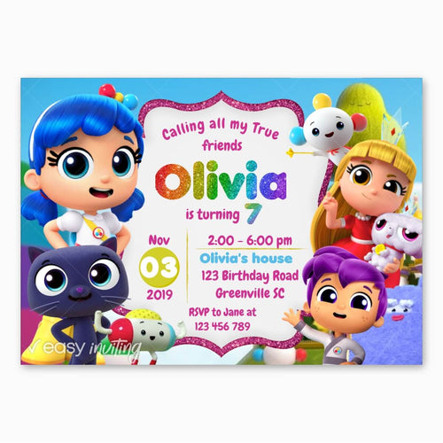 True and the Rainbow Kingdom Birthday Invitation - Print Me Pretty