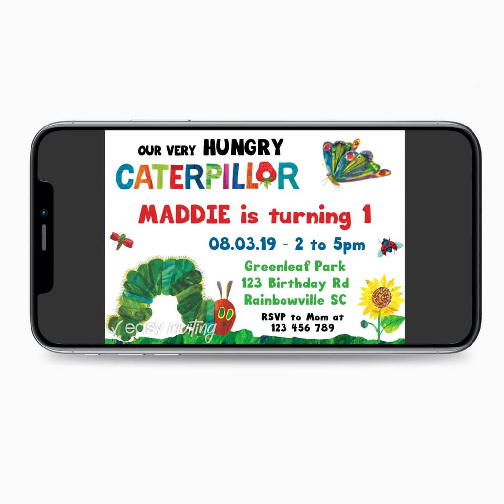 Very Hungry Caterpillar Birthday Invitation - Print Me Pretty