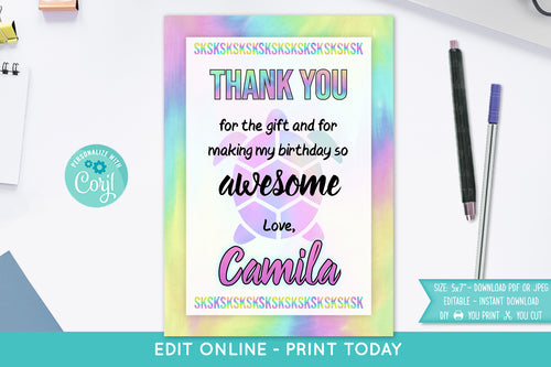 VSCO Girl Thank You Card - Print Me Pretty