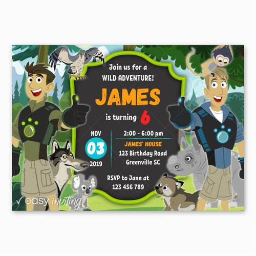 Wild Kratts Birthday Invitation - Print Me Pretty
