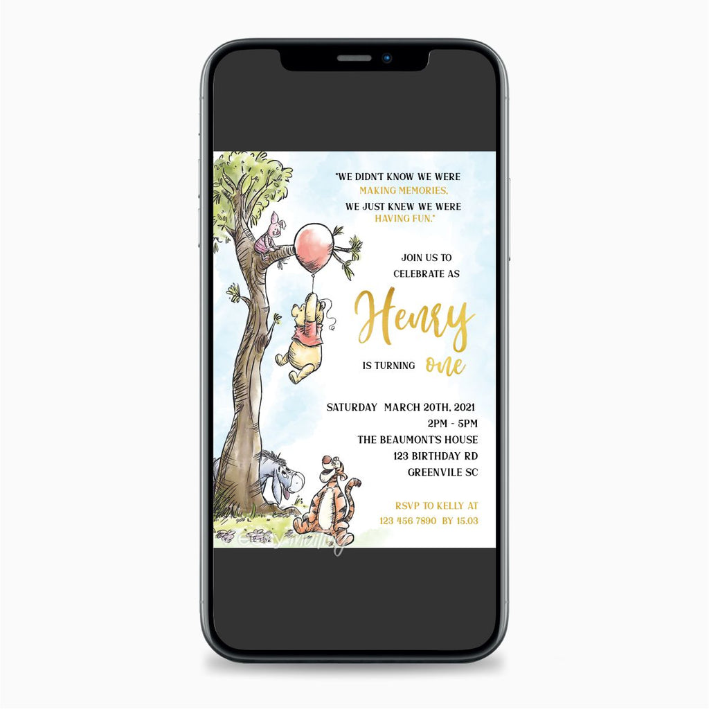 Winnie the Pooh Birthday Invitation - Print Me Pretty