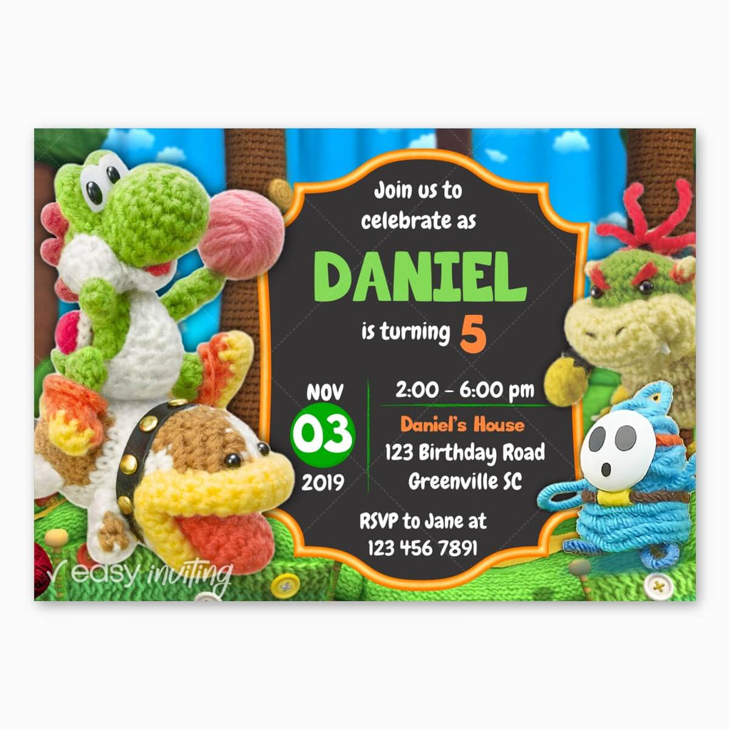 Yoshi's Wooly World Birthday Invitation - Print Me Pretty